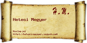 Hetesi Megyer névjegykártya